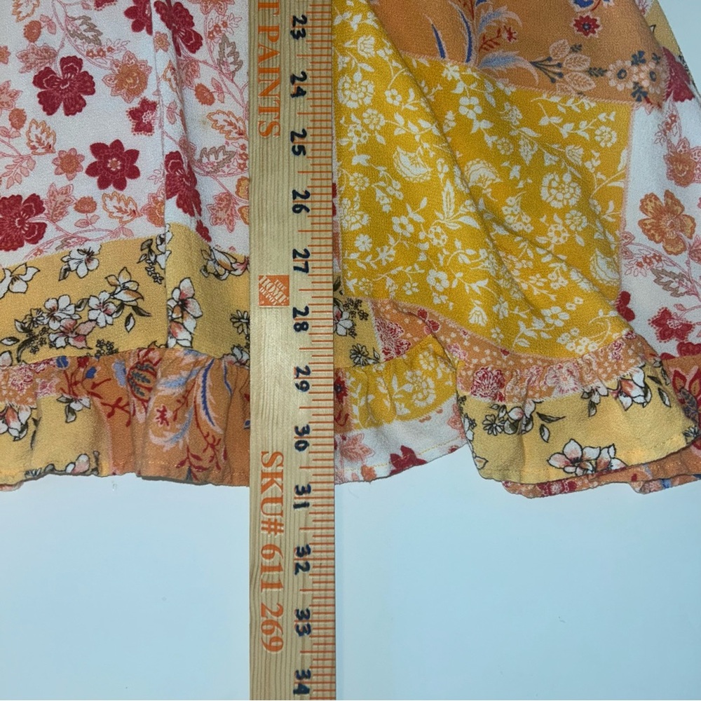 Forever 21 Patchwork Floral Print Mini Dress Deep… - image 8